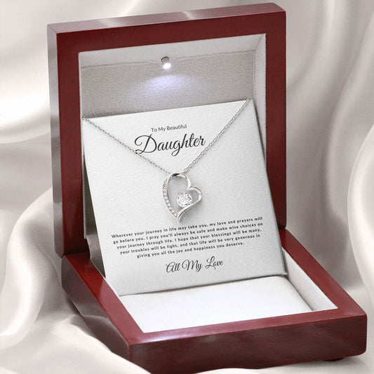 To My Beautiful Daughter - Wherever Your Journey | All My Love | Forever Love Necklace