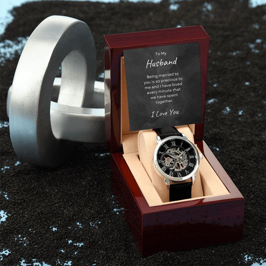 To My Husband - Being Married to You | Men's Openwork Watch