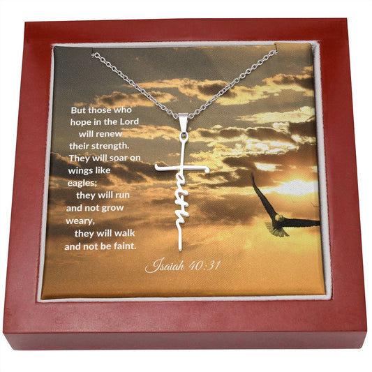But Those Who Hope in the LORD - Isaiah 40:31| Faith Cross Necklace