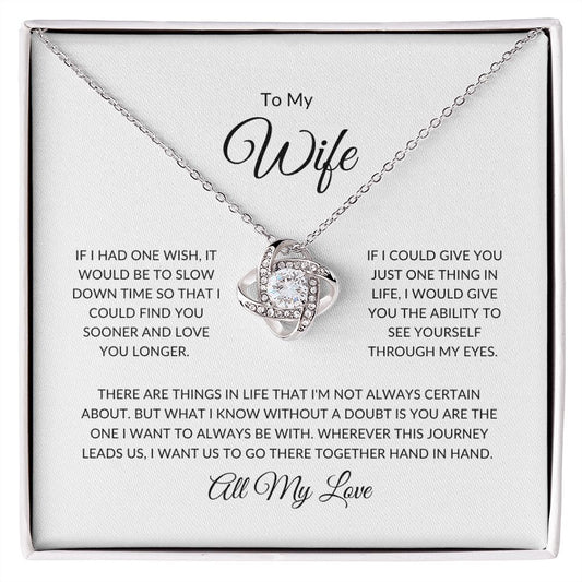 To My Wife - One Wish | All My Love | Love Knot Necklace
