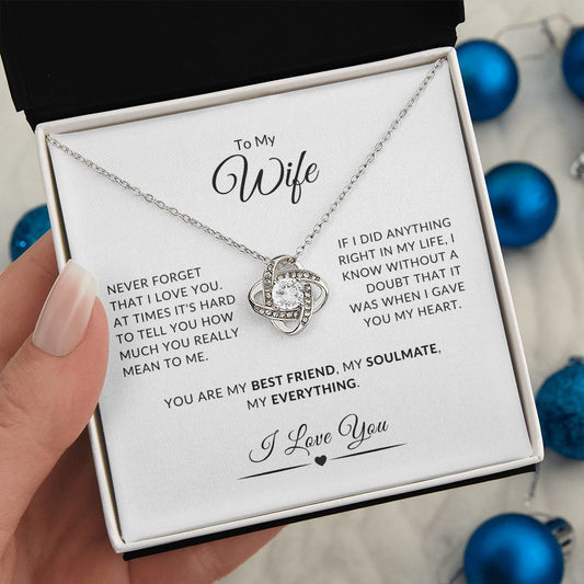 To My Wife - Never Forget I Love You | Love Knot Necklace