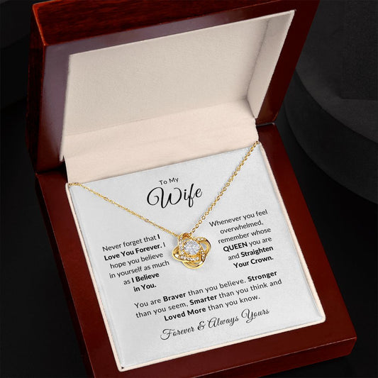 To My Wife – Never Forget I love You Forever | Love Knot Necklace