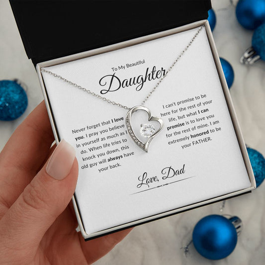 To My Beautiful Daughter - Never Forget - I Love You | Love Dad | Love Necklace