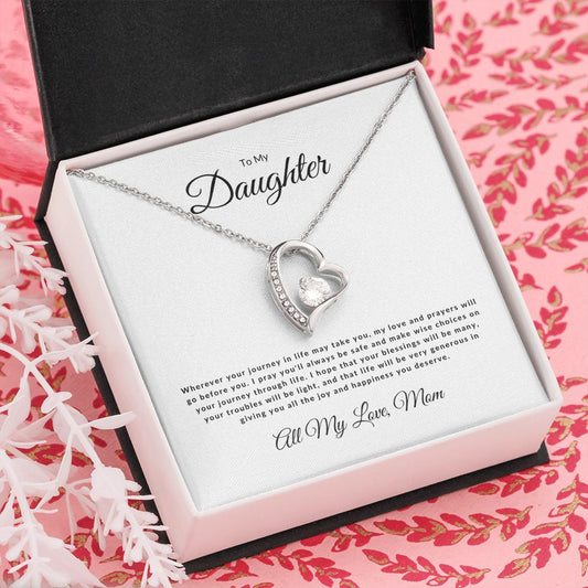 To My Daughter - Wherever Your Journey | My Love Mom (one line) | Forever Love Necklace