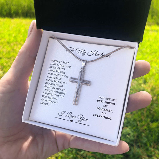 To My Husband – Never Forget I love You | Stainless Cross Necklace
