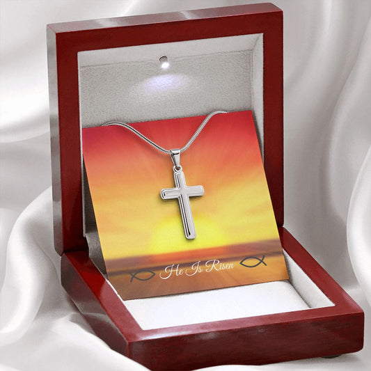 He Has Risen - | Stainless Cross Necklace